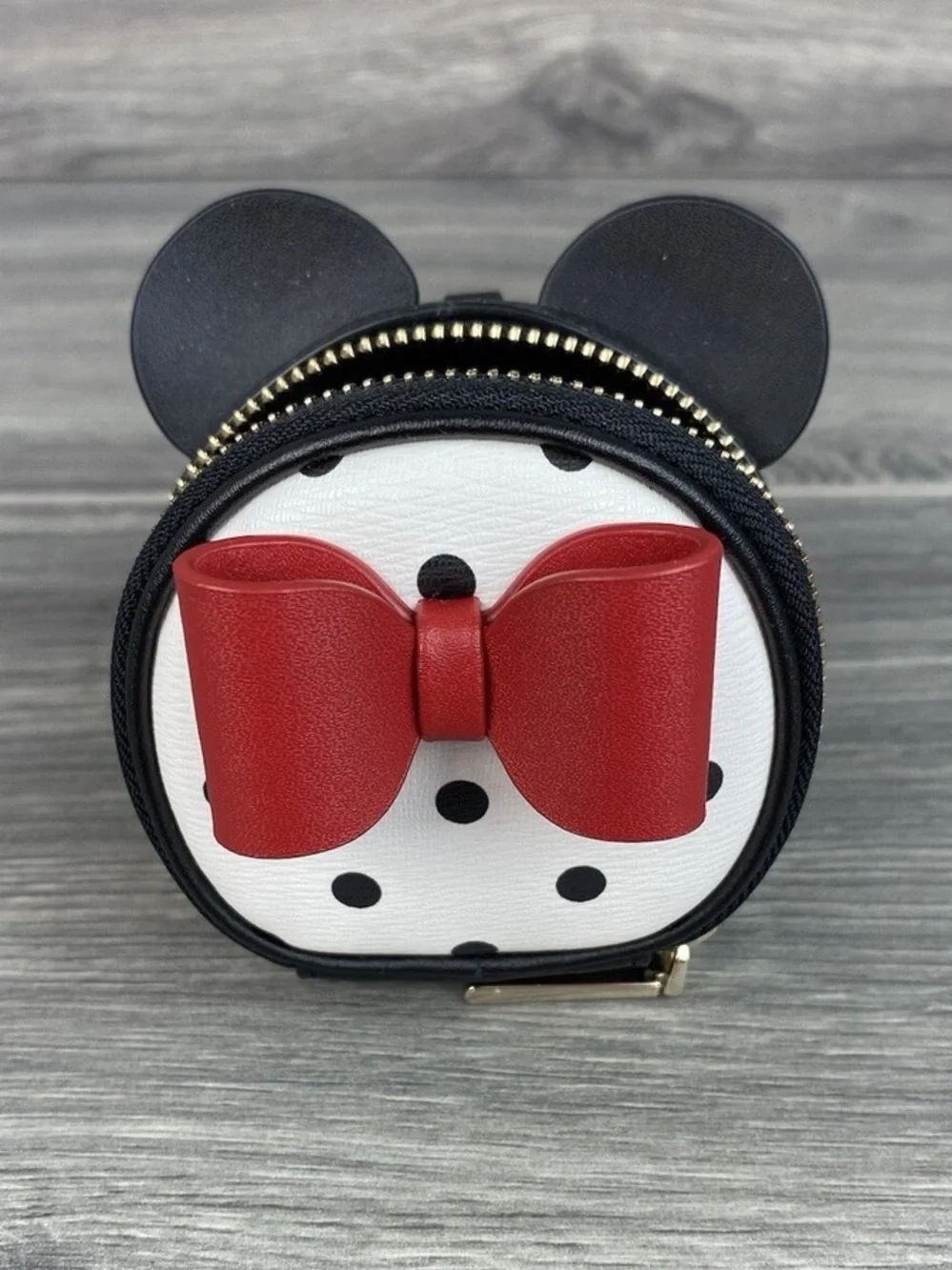 kate spade Disney Minnie Mouse Polka Dot Bow Coin Purse in Black, White & Red